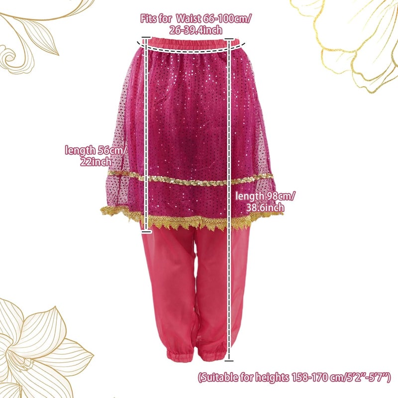 MUNAFIE Belly Dance Pants and Skirt for Fancy Dress Party Outfit Comfortable and Stylish Dancewear for Women - Image 2